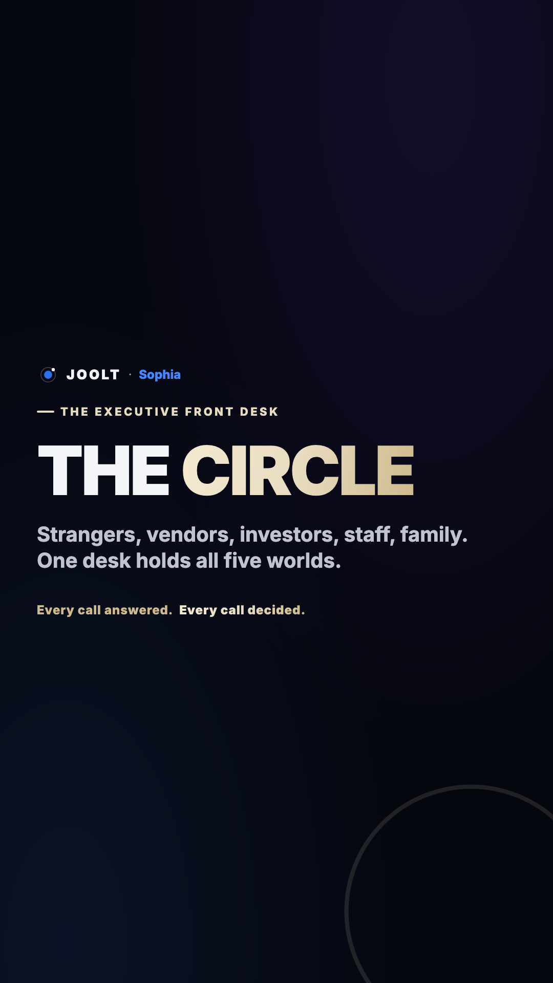 The Circle, same door, five tiers of welcome